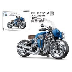Kazi KY6151-3 6151-3 non  DỰ ÁN XE SANG HARLEY CỔ ĐIỂN bộ đồ chơi xếp lắp ráp ghép mô hình Model Team PROJECT-D Mô Hình Hiện Đại 162 khối