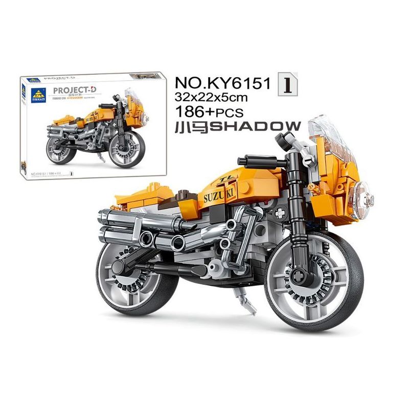 Kazi KY6151-1 6151-1 non  DỰ ÁN XE SANG PONY SHADOW SUZUKI bộ đồ chơi xếp lắp ráp ghép mô hình Model Team PROJECT-D SUZUKI Mô Hình Hiện Đại 186 khối