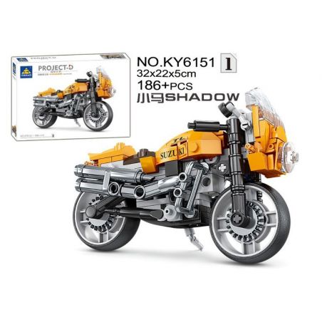 Kazi KY6151-1 6151-1 non  DỰ ÁN XE SANG PONY SHADOW SUZUKI bộ đồ chơi xếp lắp ráp ghép mô hình Model Team PROJECT-D SUZUKI Mô Hình Hiện Đại 186 khối