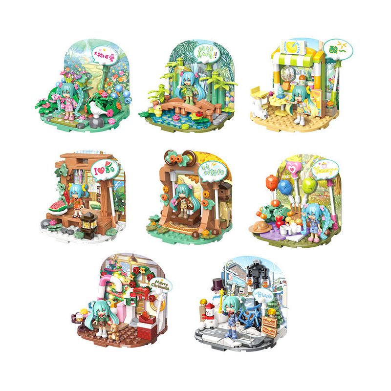 QMAN ENLIGHTEN KEEPPLEY 76011 non  HATSUNE MIKU FOUR SEASONS CUTENESS 8 MẪU ĐI CHƠI MÙA XUÂN CẦU SHIGURE TRÀ CHANH HÈ DƯA HẤU ĐÁ DÃ NGOẠI THU XÍCH ĐU CÂY PHONG GIÁNG SINH VUI VẺ ĐÙA TRONG TUYẾT VÀO ĐÔNG bộ đồ chơi xếp lắp ráp ghép mô hình Movie & Game Phim Và Trò Chơi
