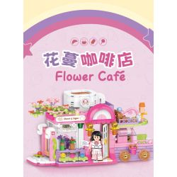 TOP TOY TC2010 2010 non  THƯỞNG THỨC LOẠT CẢNH ĐƯỜNG PHỐ TUYỆT ĐẸP QUÁN CÀ PHÊ HUAMAN bộ đồ chơi xếp lắp ráp ghép mô hình Girl FLOWER CAFE Con Gái