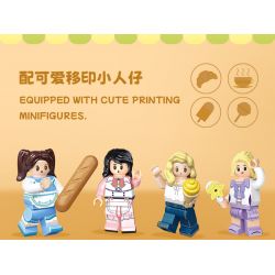 TOP TOY TC2010 2010 non  THƯỞNG THỨC LOẠT CẢNH ĐƯỜNG PHỐ TUYỆT ĐẸP QUÁN CÀ PHÊ HUAMAN bộ đồ chơi xếp lắp ráp ghép mô hình Girl FLOWER CAFE Con Gái