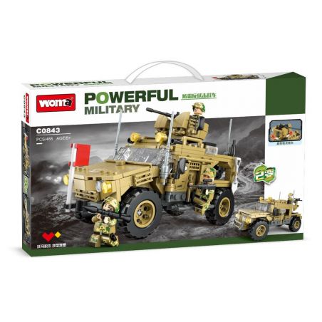 WOMA C0843 0843 non  XE CHIẾN ĐẤU CHỐNG MÌN VÀ PHỤC KÍCH bộ đồ chơi xếp lắp ráp ghép mô hình Military Army Quân Sự Bộ Đội 488 khối
