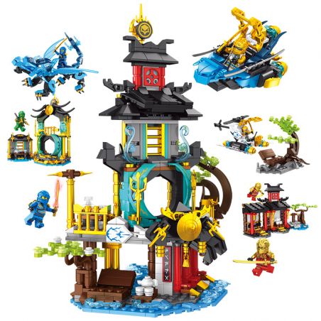 ELEPHANT JX90150 90150 non  PHANTOM NINJA BIG SCENE 4 KẾT HỢP bộ đồ chơi xếp lắp ráp ghép mô hình The  Ninjago Movie Ninja Lốc Xoáy 1036 khối