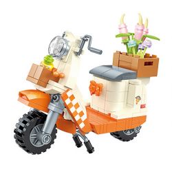 JAKI JK8310 8310 non  HOA XE TAY GA bộ đồ chơi xếp lắp ráp ghép mô hình Creator FLOWERS MOTORCYCLE Sáng Tạo