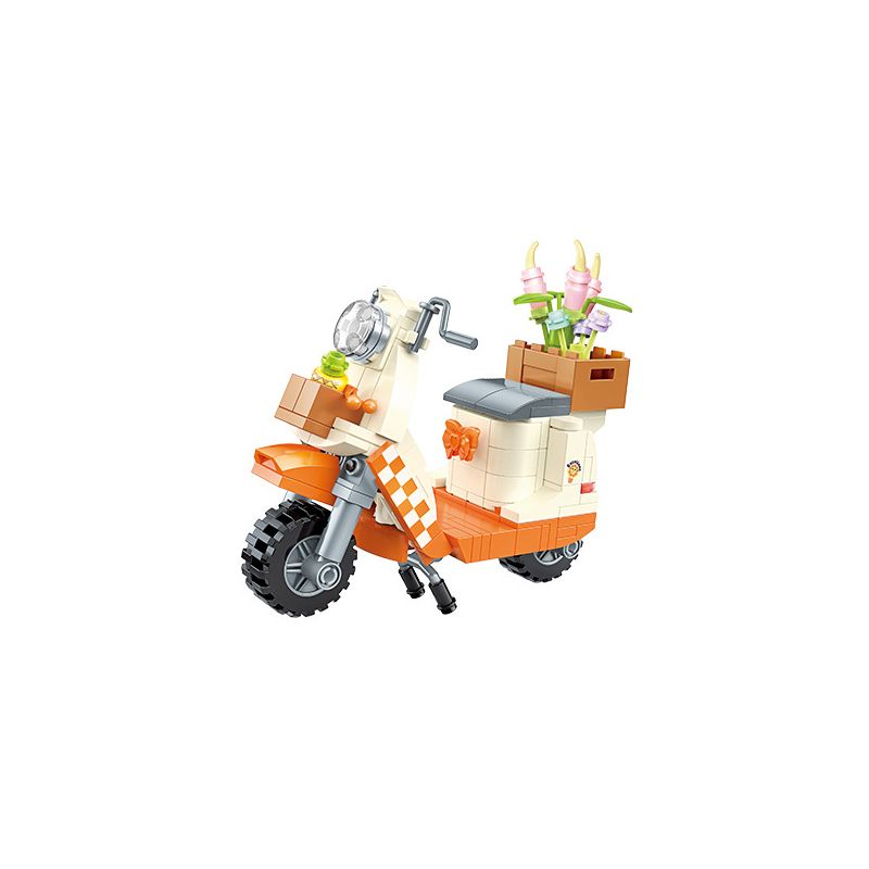 JAKI JK8310 8310 non  HOA XE TAY GA bộ đồ chơi xếp lắp ráp ghép mô hình Creator FLOWERS MOTORCYCLE Sáng Tạo