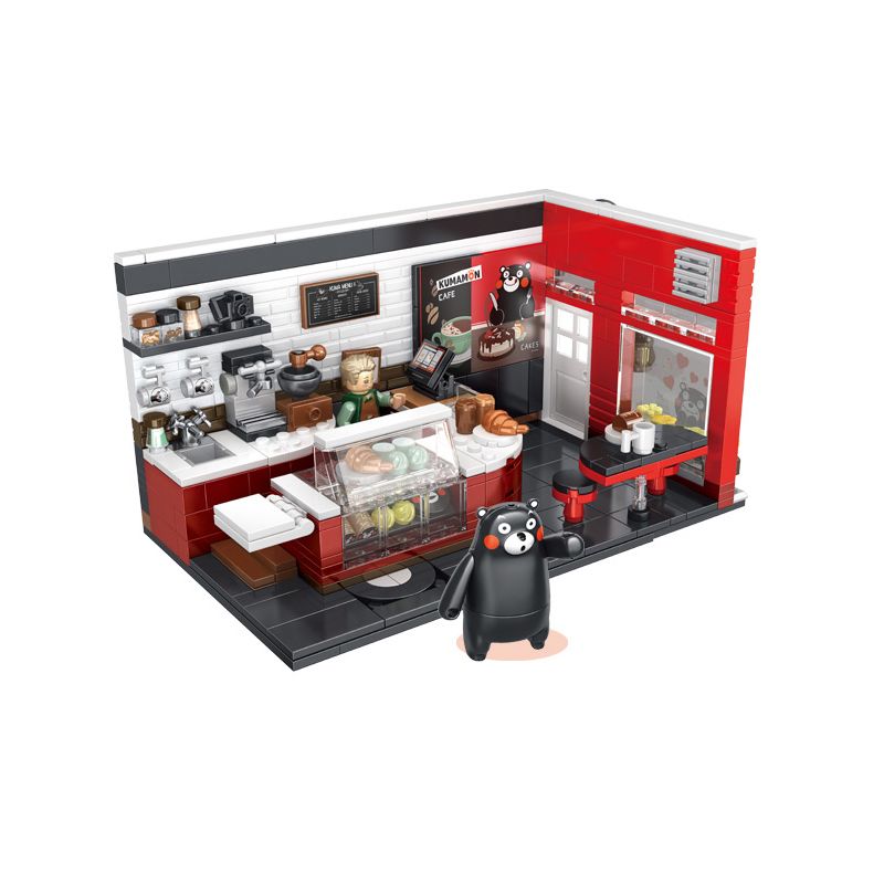 INBRIXX 880013 non  QUÁN CÀ PHÊ KUMAMOTO bộ đồ chơi xếp lắp ráp ghép mô hình Creator KUMAMON Sáng Tạo 397 khối