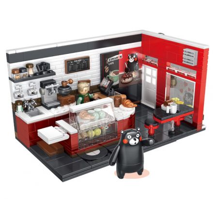 INBRIXX 880013 non  QUÁN CÀ PHÊ KUMAMOTO bộ đồ chơi xếp lắp ráp ghép mô hình Creator KUMAMON Sáng Tạo 397 khối