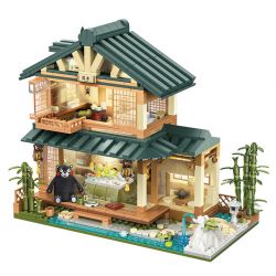 INBRIXX 880018 non  NGÔI NHÀ NHẬT BẢN KUMAMON bộ đồ chơi xếp lắp ráp ghép mô hình Creator Sáng Tạo 1099 khối
