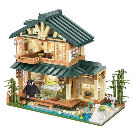 INBRIXX 880018 non  NGÔI NHÀ NHẬT BẢN KUMAMON bộ đồ chơi xếp lắp ráp ghép mô hình Creator Sáng Tạo 1099 khối