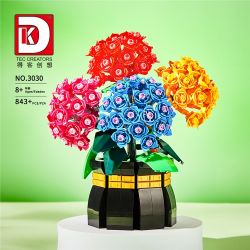 DK 3030 non  SAHARA TÌNH YÊU bộ đồ chơi xếp lắp ráp ghép mô hình Flowers HYDRANGEA Hoa 843 khối