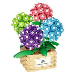 DK 3029 non  GIỎ HOA CẨM TÚ CẦU FOAM MANOR bộ đồ chơi xếp lắp ráp ghép mô hình Flowers HYDRANGEA 902 khối