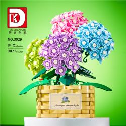 DK 3029 non  GIỎ HOA CẨM TÚ CẦU FOAM MANOR bộ đồ chơi xếp lắp ráp ghép mô hình Flowers HYDRANGEA 902 khối