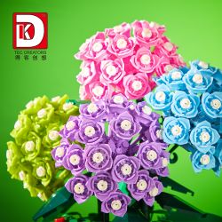 DK 3029 non  GIỎ HOA CẨM TÚ CẦU FOAM MANOR bộ đồ chơi xếp lắp ráp ghép mô hình Flowers HYDRANGEA 902 khối