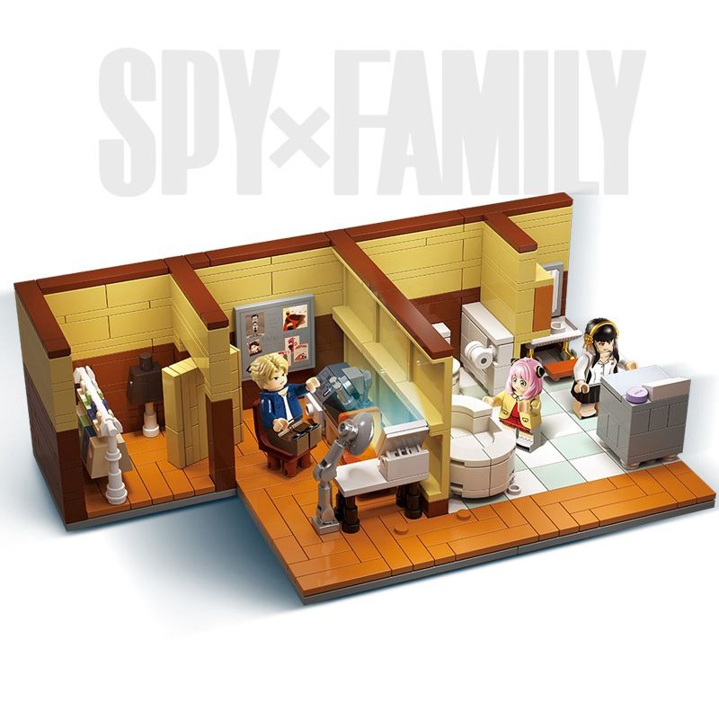 RENZAIMA 749 non  PHÒNG TẮM VÀ BÍ MẬT bộ đồ chơi xếp lắp ráp ghép mô hình SPY×FAMILY 632 khối