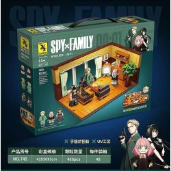 RENZAIMA 745 non  PHÒNG KHÁCH bộ đồ chơi xếp lắp ráp ghép mô hình SPY×FAMILY 466 khối