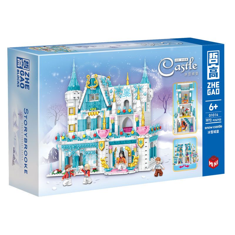 ZHEGAO 01014 non  LÂU ĐÀI BĂNG bộ đồ chơi xếp lắp ráp ghép mô hình Medieval Castle SNOW CASTLE Chiến Tranh Trung Cổ 1972 khối