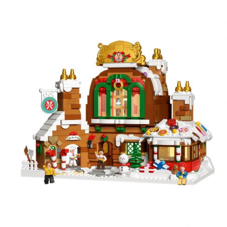 ZHEGAO DZ6025 6025 non  NHÀ BÁNH GỪNG bộ đồ chơi xếp lắp ráp ghép mô hình Christmas GINGERBREAD HOUSE Giáng Sinh 1481 khối