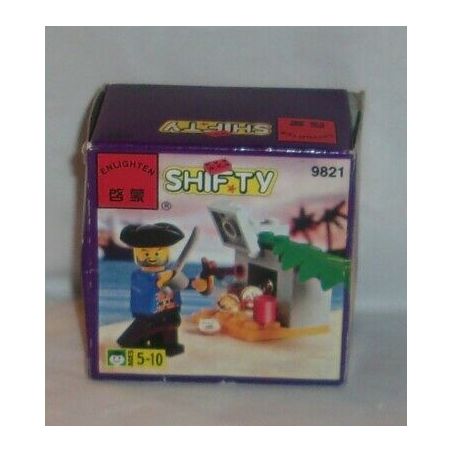 NOT  TREASURE SURPRISE 1802 Enlighten 9821 Qman 9821 xếp lắp ráp ghép mô hình KHO BÁU NGĂN NẮP BẤT NGỜ GỌN GÀNG Pirates Of The Caribbean Cướp Biển Vùng Caribe 22 khối