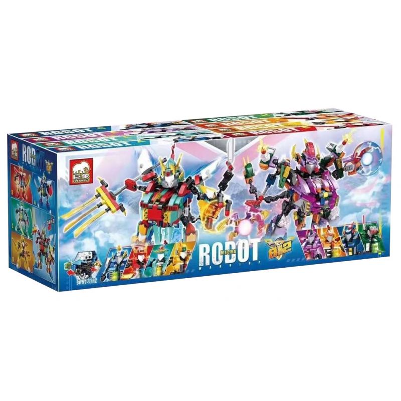 ELEPHANT Y801 non  ROBOT CƠ KHÍ bộ đồ chơi xếp lắp ráp ghép mô hình Nexo Knights ROBOT WARRIOR MECHA Hiệp Sỹ Nexo 1437 khối