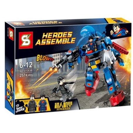SY 363B non  MÁY SIÊU NHÂN bộ đồ chơi xếp lắp ráp ghép mô hình Super Heroes SUPERMAN'S MECHA Siêu Nhân Anh Hùng 257 khối