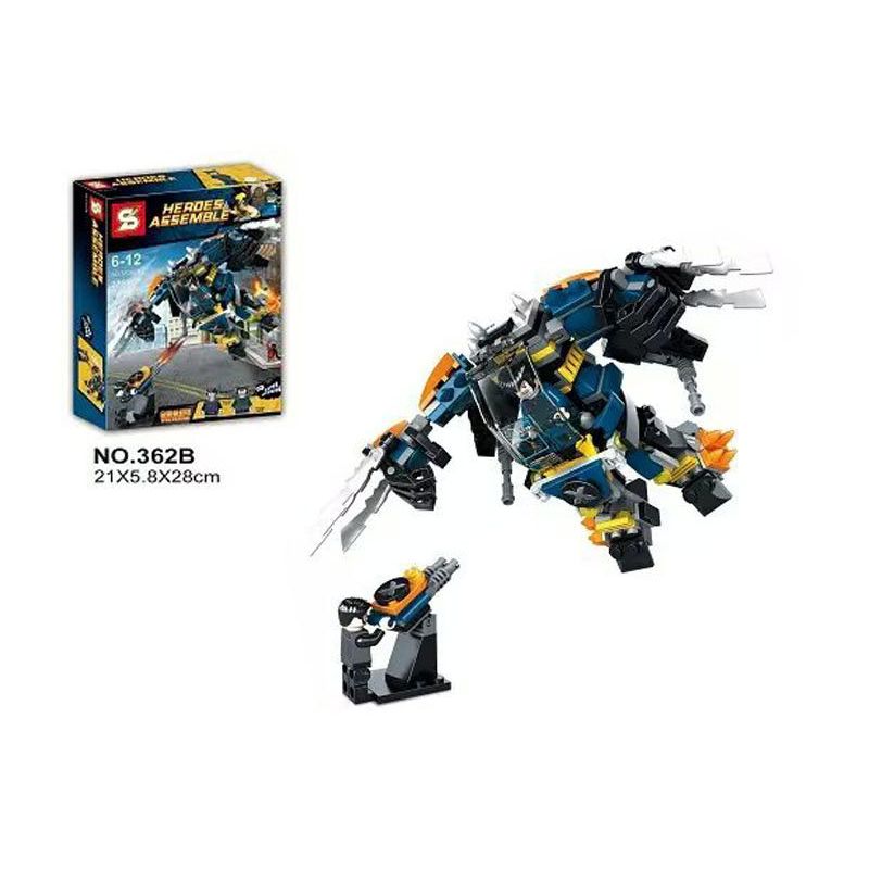 SY 362B non  NGƯỜI MÁY SÓI bộ đồ chơi xếp lắp ráp ghép mô hình Super Heroes WOLVERINE'S MECHA Siêu Nhân Anh Hùng 278 khối