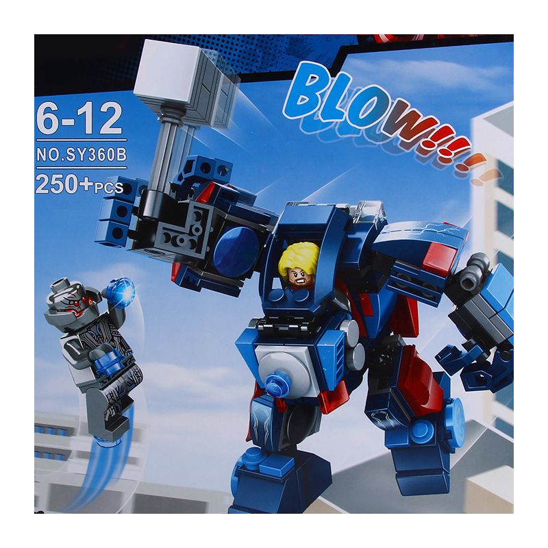 SY 360B non  ÁO GIÁP THOR HULKBUSTER bộ đồ chơi xếp lắp ráp ghép mô hình Super Heroes THOR MECHA HULKBUSTER Siêu Nhân Anh Hùng 250 khối