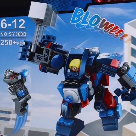 SY 360B non  ÁO GIÁP THOR HULKBUSTER bộ đồ chơi xếp lắp ráp ghép mô hình Super Heroes THOR MECHA HULKBUSTER Siêu Nhân Anh Hùng 250 khối