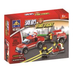 Kazi KY8055 8055 non  XE CỨU HỎA PHẢN LỰC BẰNG TAY bộ đồ chơi xếp lắp ráp ghép mô hình City FIRE FIGHT Thành Phố 143 khối