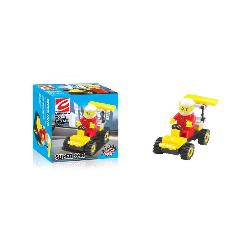 NOT  GO-KART、RACE BUGGY 1096 COMPANION 102 Enlighten Qman 0262 xếp lắp ráp ghép mô hình GO-KART RACE BUGGY ĐUA XE Town Thị Trấn 23 khối
