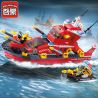 NOT  FIRE COMMAND CRAFT 7046 QMAN/ENLIGHTEN/KEEPPLEY 906 WANGE 040335 xếp lắp ráp ghép mô hình CẢNH SÁT VÀ CỨU HỘ THUYỀN CHỈ CHỮA CHÁY TÀU World City Thành Phố Thế Giới 269 khối