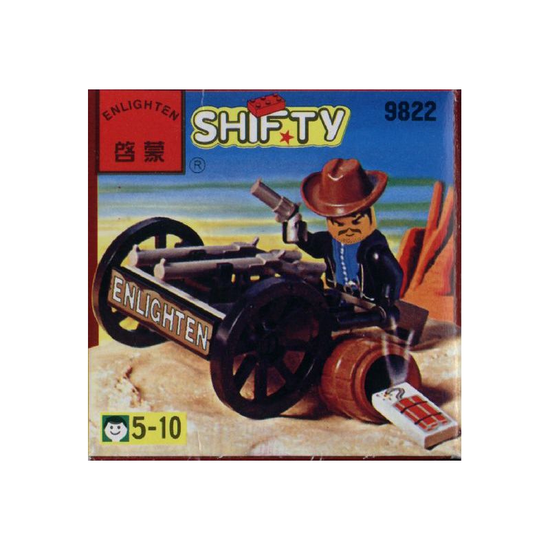 NOT  BANDIT WITH GUN 6791 Enlighten 9822 Qman 9822 xếp lắp ráp ghép mô hình TÊN CƯỚP VỚI KHẨU SÚNG NGẮN CỦA CÓ BẮN ĐẠN Western Trung Cổ 21 khối