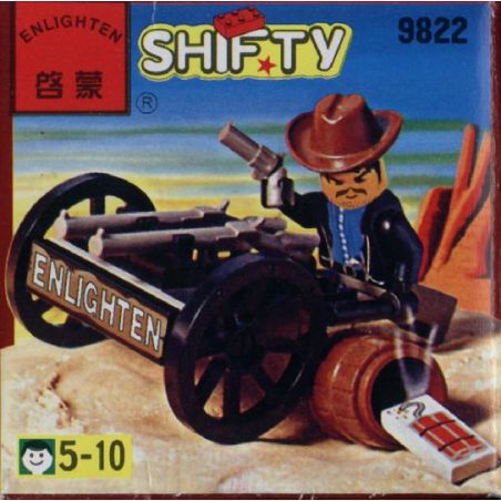 NOT  BANDIT WITH GUN 6791 Enlighten 9822 Qman 9822 xếp lắp ráp ghép mô hình TÊN CƯỚP VỚI KHẨU SÚNG NGẮN CỦA CÓ BẮN ĐẠN Western Trung Cổ 21 khối