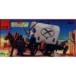 NOT  COVERED WAGON 6716 Enlighten 9825 Qman 9825 xếp lắp ráp ghép mô hình TOA XE CÓ MÁI CHE Western Trung Cổ 64 khối