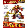 SY 1108 non  THANOS VS. MECHA THÉP MK46 bộ đồ chơi xếp lắp ráp ghép mô hình Super Heroes HEROES ASSEMBLE Siêu Nhân Anh Hùng 371 khối