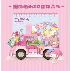 TOP TOY TC1710 1710 non  SANRIO VUI VẺ CUỐI TUẦN XE KẸO GIAI ĐIỆU bộ đồ chơi xếp lắp ráp ghép mô hình MY MELODY