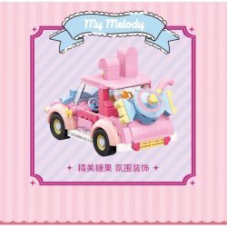 TOP TOY TC1710 1710 non  SANRIO VUI VẺ CUỐI TUẦN XE KẸO GIAI ĐIỆU bộ đồ chơi xếp lắp ráp ghép mô hình MY MELODY