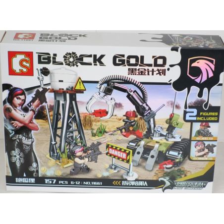 SEMBO 11661 non  TỦ KHÓA VẾT THƯƠNG bộ đồ chơi xếp lắp ráp ghép mô hình Black Gold Cuộc Chiến Vàng Đen 157 khối