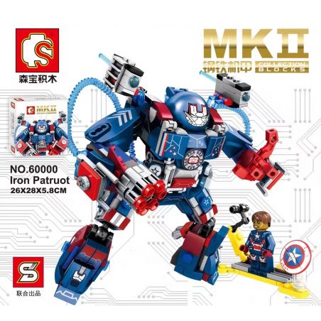 SEMBO WEKKI VIGGI 60000 non  MECHA THÉP HULKBUSTER MK2 bộ đồ chơi xếp lắp ráp ghép mô hình Super Heroes IRON PARTRUOT Siêu Nhân Anh Hùng 339 khối