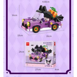 TOP TOY TC1709 1709 non  SANRIO CUỐI TUẦN VUI VẺ XE BÍ NGÔ COOLOMI bộ đồ chơi xếp lắp ráp ghép mô hình Halloween KUROMI Lễ Hội Hóa Trang Ma Quỷ