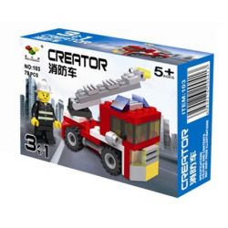 NOT  MINI FIRE TRUCK 6911 JISI 3102 LITTLE COMPANION 103 xếp lắp ráp ghép mô hình XE CỨU HỎA MINI Creator Sáng Tạo 69 khối
