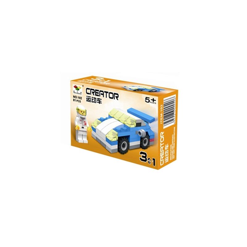 NOT  MINI SPORTS CAR 6910 JISI 3101 LITTLE COMPANION 102 xếp lắp ráp ghép mô hình XE THỂ THAO MINI Creator Sáng Tạo 70 khối