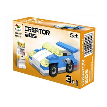 NOT  MINI SPORTS CAR 6910 JISI 3101 LITTLE COMPANION 102 xếp lắp ráp ghép mô hình XE THỂ THAO MINI Creator Sáng Tạo 70 khối