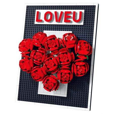 ZUANMA 105 non  KHUNG ẢNH HOA HỒNG bộ đồ chơi xếp lắp ráp ghép mô hình Flowers ROSE FLOWER FRAME 848 khối