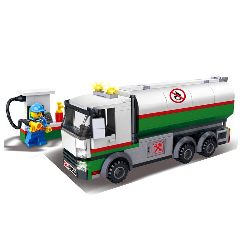 NOT  TANKER TRUCK 60016 HSANHE 6853 xếp lắp ráp ghép mô hình XE BỒN TẢI CHỞ DẦU City Thành Phố 191 khối
