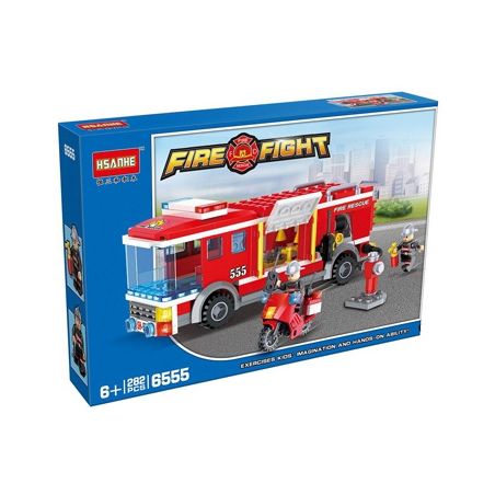 NOT  FIRE TRUCK 60002 HSANHE 6555 xếp lắp ráp ghép mô hình XE CỨU HỎA City Thành Phố 209 khối