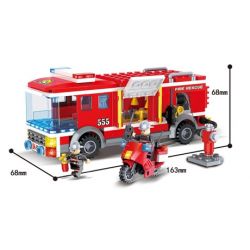 NOT  FIRE TRUCK 60002 HSANHE 6555 xếp lắp ráp ghép mô hình XE CỨU HỎA City Thành Phố 209 khối
