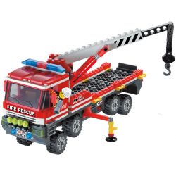 NOT  OFF-ROAD FIRE TRUCK & FIREBOAT 7213 QMAN ENLIGHTEN KEEPPLEY 907 xếp lắp ráp ghép mô hình XE CỨU HỎA & THUYỀN ĐỊA HÌNH City Thành Phố 388 khối