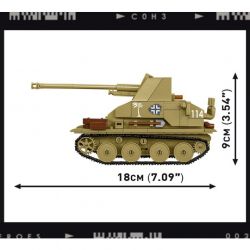 COBI 3050 non  ĐẠI ĐỘI ANH HÙNG 3 PHÁO CHỐNG TĂNG WEASEL MARDER III SD.KFZ.139 CỦA ĐỨC tỷ lệ 1:35 bộ đồ chơi xếp lắp ráp ghép mô hình Military Army Quân Sự Bộ Đội 420 khối