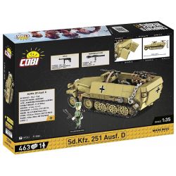 COBI 3049 non  ĐẠI ĐỘI ANH HÙNG 3 XE BỌC THÉP HẠNG NHẸ NỬA ĐƯỜNG SD.KFZ.251 tỷ lệ 1:35 bộ đồ chơi xếp lắp ráp ghép mô hình Military Army SD.KFZ. 251 AUSF.D Quân Sự Bộ Đội 463 khối